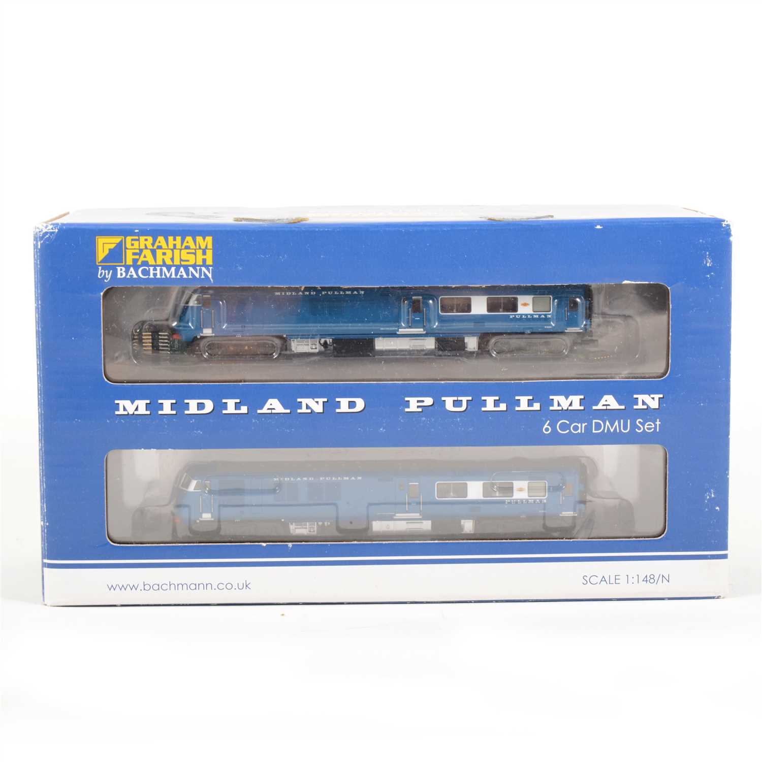 Lot 75 - Graham Farish N gauge model railway locomotive set; 371-740 Midland Pullman six car unit nanking blue, boxed.