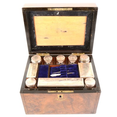 Lot 236 - A Victorian burr walnut travelling case, ...