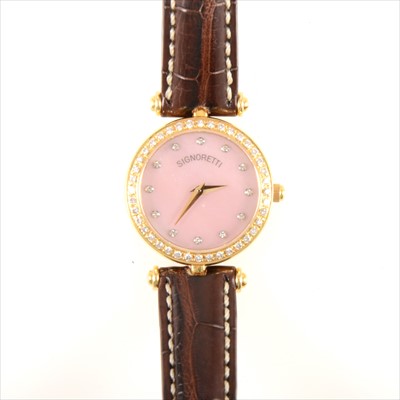 Lot 731 - Signoretti - a lady's diamond set watch