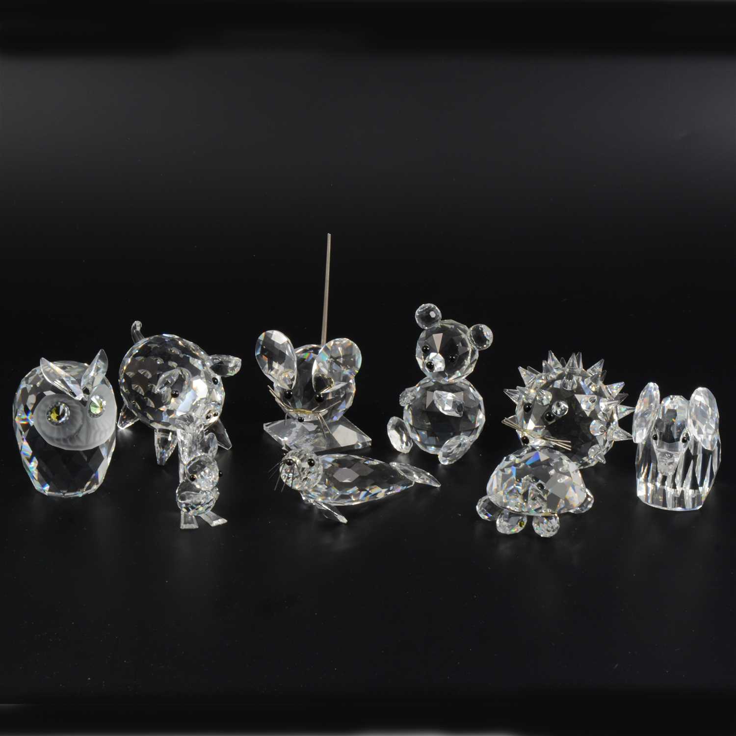 Lot 15 - Collection of Swarovski Crystal glass figures,