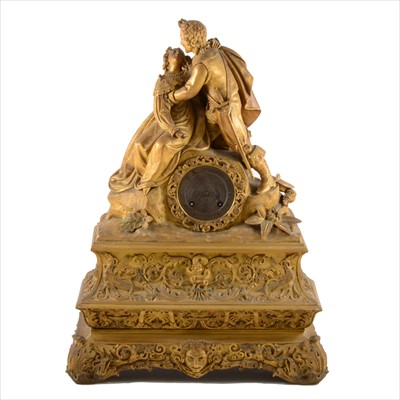 Lot 736 - Charles X ormolu mantel clock, drum movement signed J Charles, a Paris.