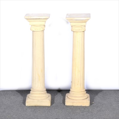 Lot 660 - Two reconstituted stone Ionic column pedestals