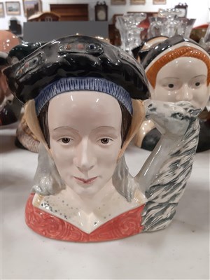 Lot 83 - A collection of Royal Doulton character jugs, including Henry VIII, ...