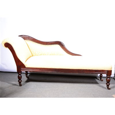 Lot 712 - A Victorian stained beechwood chaise longue