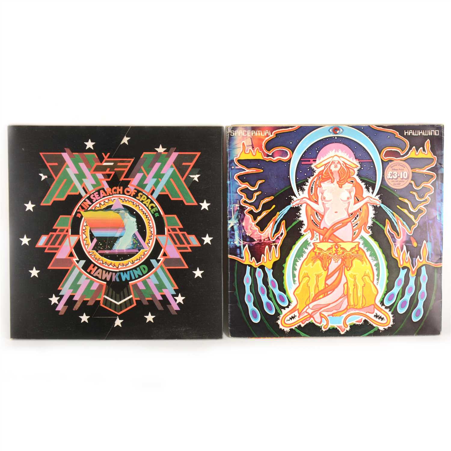 Lot 667 - Hawkwind; Two vinyl LP records, In Search of Space and The Space Ritual.