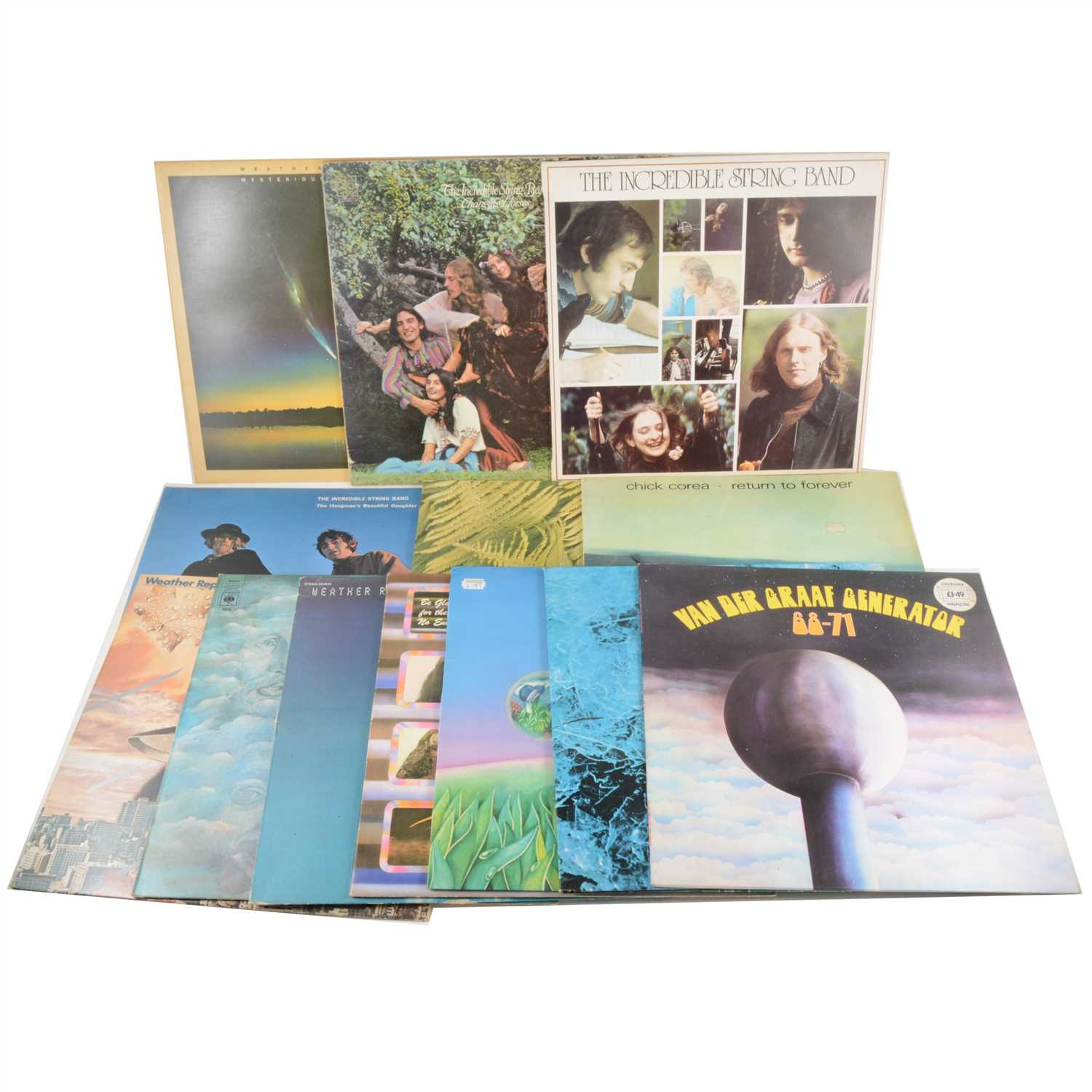 Lot 678 - Thirteen vinyl LP music records; mostly Progressive Rock and Rock music, including Van Der Graaf Generator