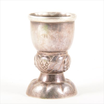Lot 185 - A silver pedestal egg cup, by Georg Jensen, import marks 1922
