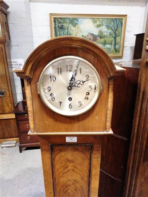 Lot 719 - A walnut Grandmother clock