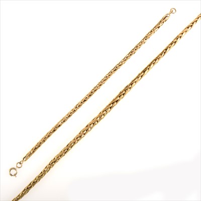 Lot 682 - A 9 carat yellow gold necklace and matching bracelet suite.