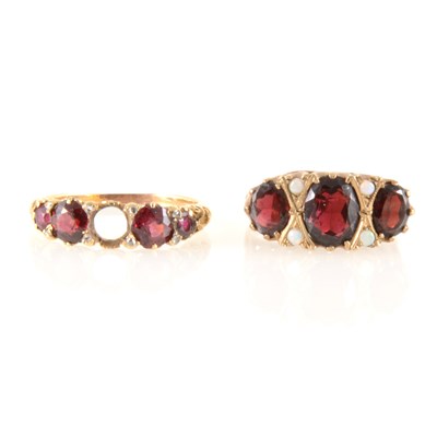 Lot 229 - Two gemset rings.