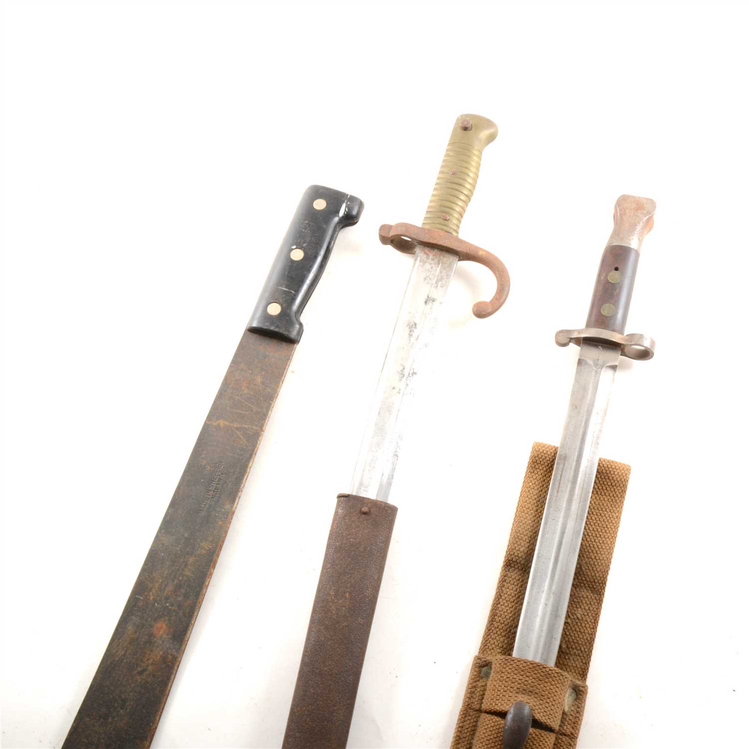 Lot 221 - A French Lebel bayonet, engraved St Etienne aut 1871, ...