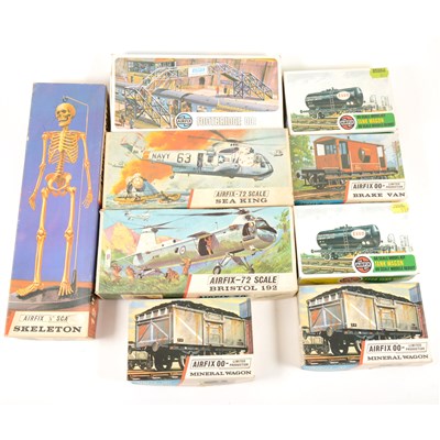 Lot 196 - Airfix plastic model kits; nine kits including; no.a301n Skeleton and others.
