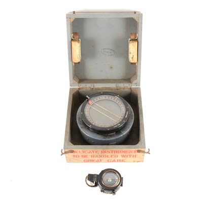Lot 97 - A Spitfire P8 boxed compass No. 1465.D  and a J M Glauser London marching compass dated 1937