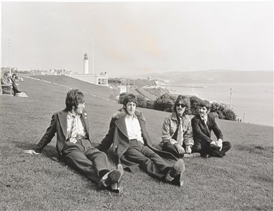 Lot 147 - The Beatles interest; Five large black and white photo stills from 'The Magic Mystery Tour