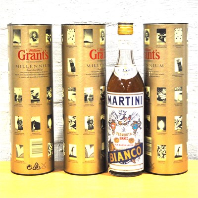 Lot 139A - Three bottles of Grant's Family Reserve blended whisky, in Millennium edition tubes