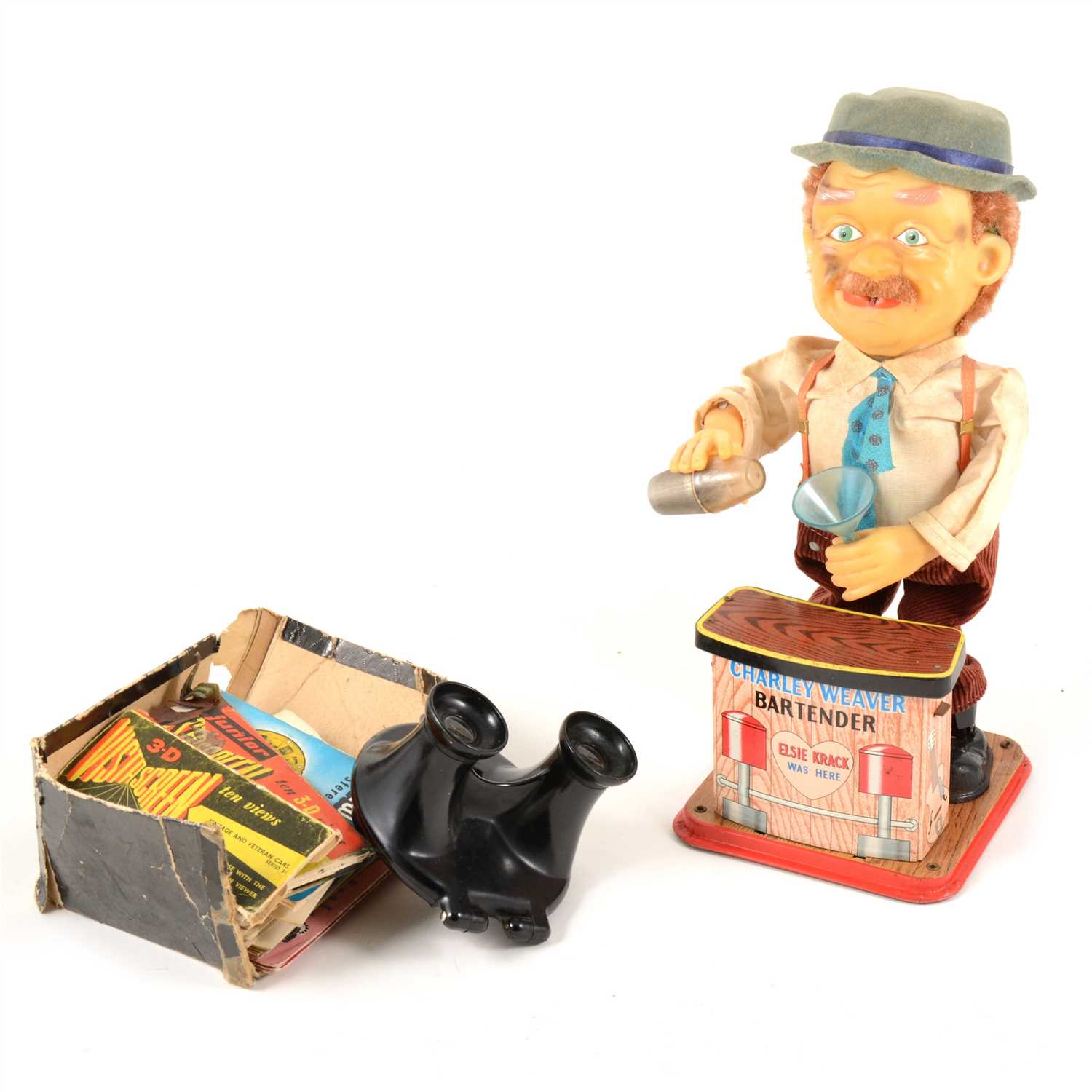 Lot 172 - Vintage toys and games, including Monopoly, Charley Weaver Bartender etc.