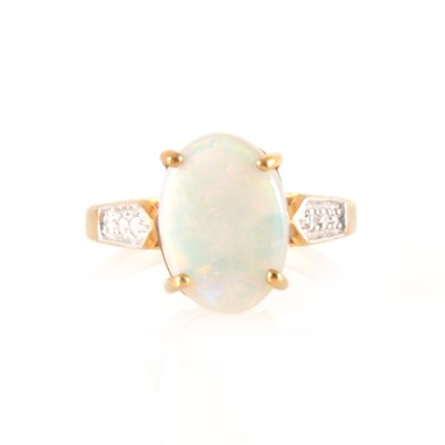 Lot 226 - An opal doublet dress ring.