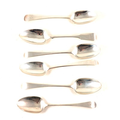 Lot 172 - Six silver Georgian spoons.