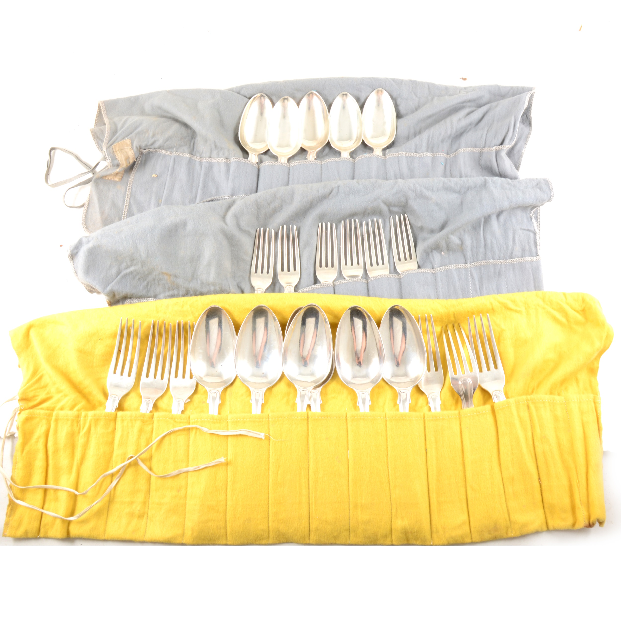 Lot 163 A matched set of silver forks and spoons