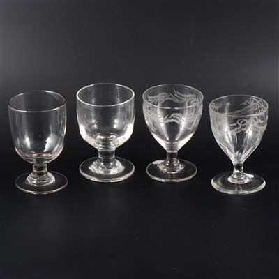 Lot 71 - Four glass rummers, 19th Century