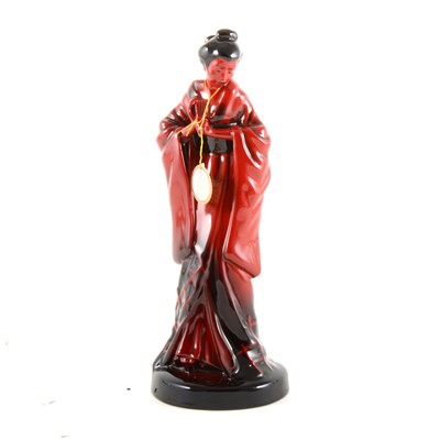 Lot 16 - Royal Doulton Flambe figurine; HN3229 "The Geisha" collectors club edition.