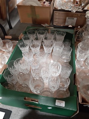 Lot 76 - Part suite of Waterford Crystal 'Colleen' pattern tableware, and other table crystal.