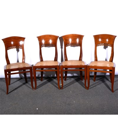 Lot 400 - A set of Continental mixed wood high-back dining chairs, ...