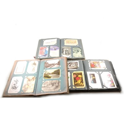 Lot 96 - Three albums of postcards - over 700 to include First World War, topographical, comic, greeting's etc.