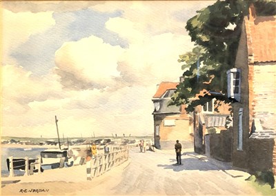 Lot 377 - R E Jordan, a Norfolk Coastal Scene, watercolour,  27cm X 36cm.