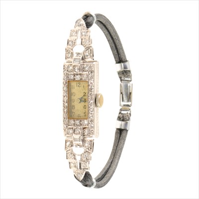 Lot 732 - A lady's diamond cocktail watch.