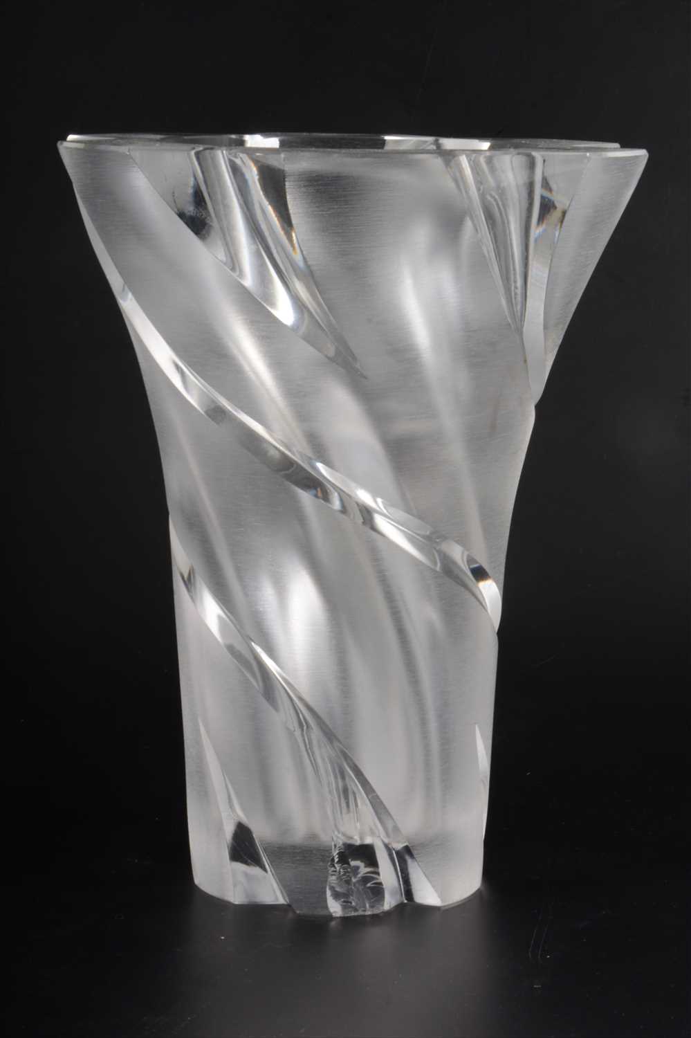 Lot 122 - A 'Narcisse' clear and frosted crystal glass vase, designed by Marc Lalique.