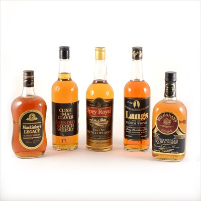 Lot 285 - Five bottles of blended Scotch whisky, 1970s bottling.