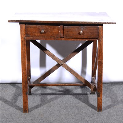 Lot 382 - A joined oak side table, ...