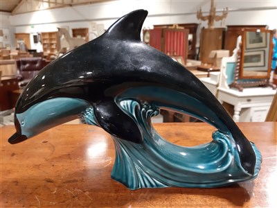 Lot 75 - Poole Pottery: tea set, hors d'oeuvres dish, and large dolphin, etc