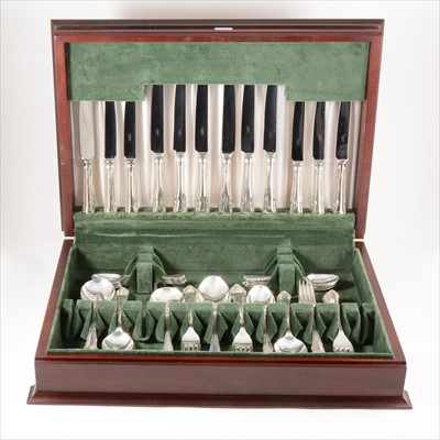 Lot 230 - An eight-place canteen of Dubarry pattern silver cutlery, Carrs of Sheffield, 1992-97.