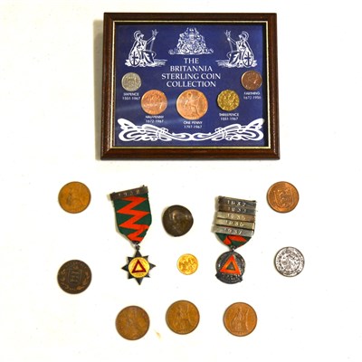 Lot 142B - A Half Sovereign, Edward VII 1908, a collection of Georgian coins, etc