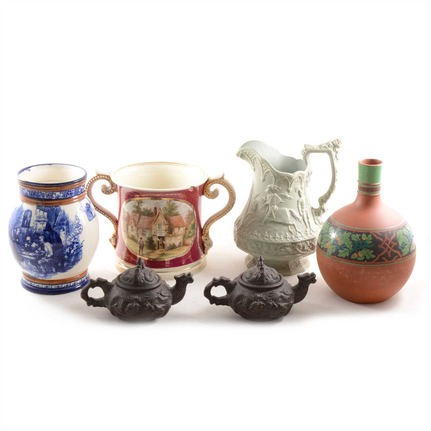 Lot 6 - A Staffordshire Pottery, Loving Cup, ...