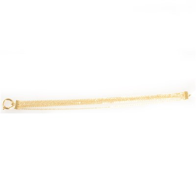 Lot 173 - A 9 carat yellow gold seven strand bracelet.