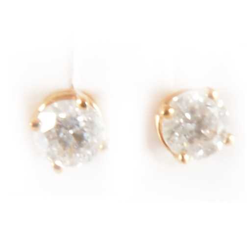 Lot 163 - A pair of diamond solitaire earrings.