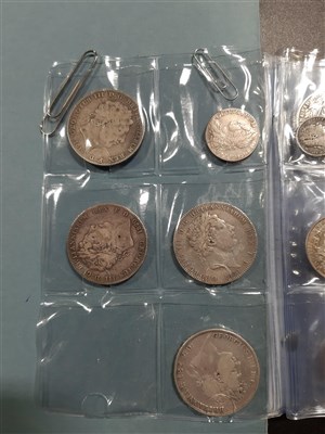 Lot 98 - A collection of George III and later silver and half silver coins.