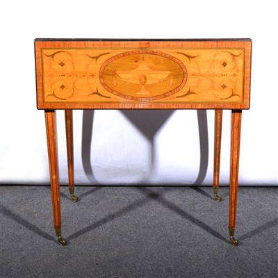 Lot 872 - George III style satinwood and marquetry pembroke table