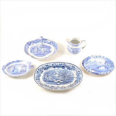 Lot 39 - Booths blue and white graduating meat plates, ...