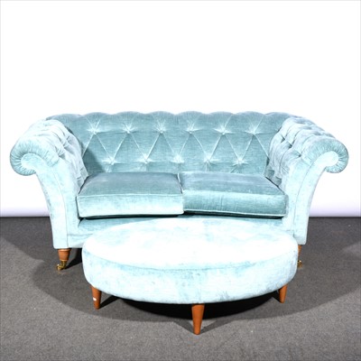 Lot 553 - Traditional style two-seater Chesterfield settee by Laura Ashley