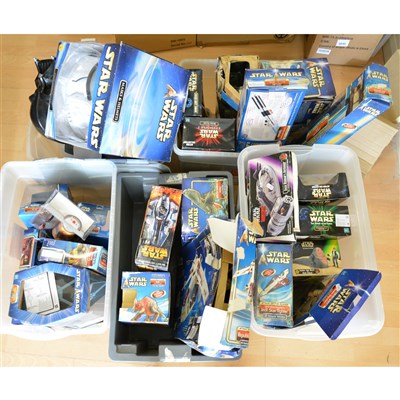 Lot 213 - Star Wars toys; a large selection of model vehicles, figures and ships
