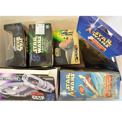 Lot 213 - Star Wars toys; a large selection of model vehicles, figures and ships