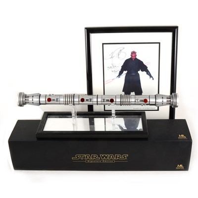 Lot 209 - Star Wars Master Replicas; Darth Maul Lightsabre Signature edition model SW-108, with box