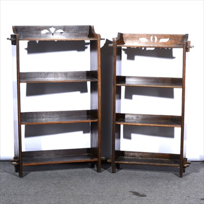 Lot 582 - A stained oak open bookcase