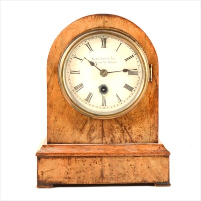 Lot 257 - A Victorian walnut cased mantel clock, signed Kleyser & Co