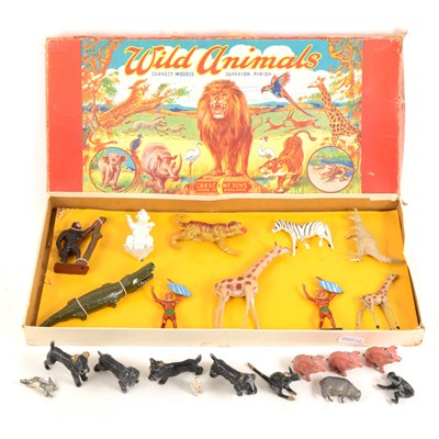 Lot 92 - Crescent Toys lead painted Wild Animal set and others.