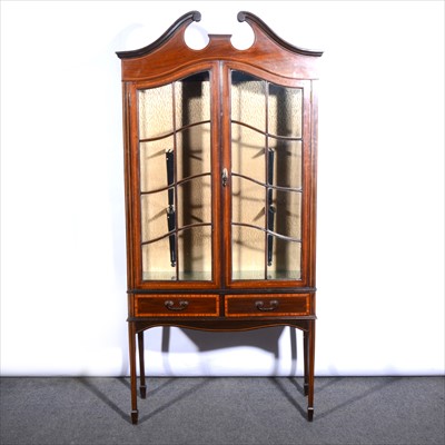 Lot 582 - Victorian inlaid mahogany china cabinet,...
